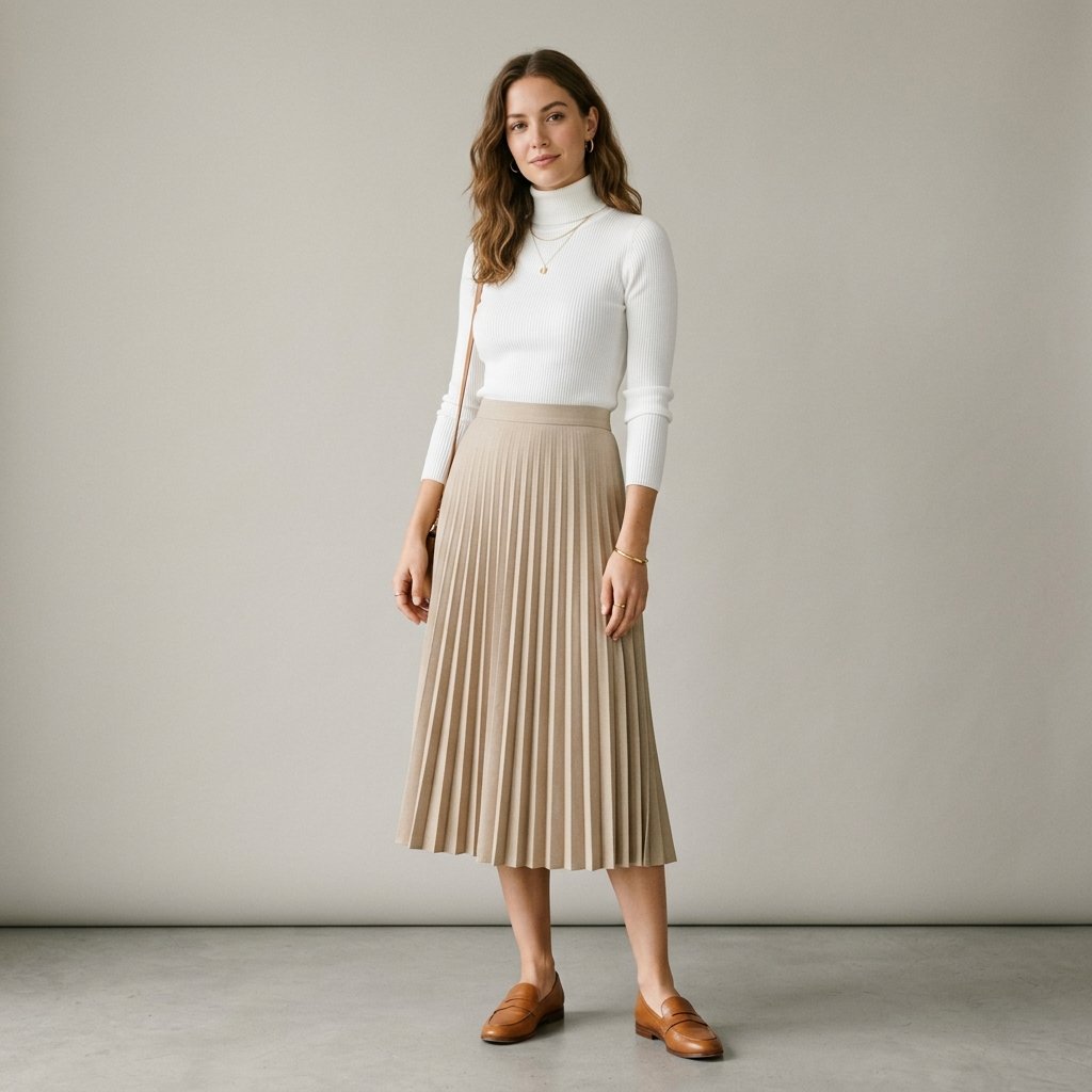 Minimalist Pleated Skirt Outfit Ideas