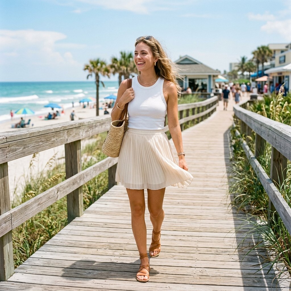 Summer Pleated Skirt Outfit Ideas