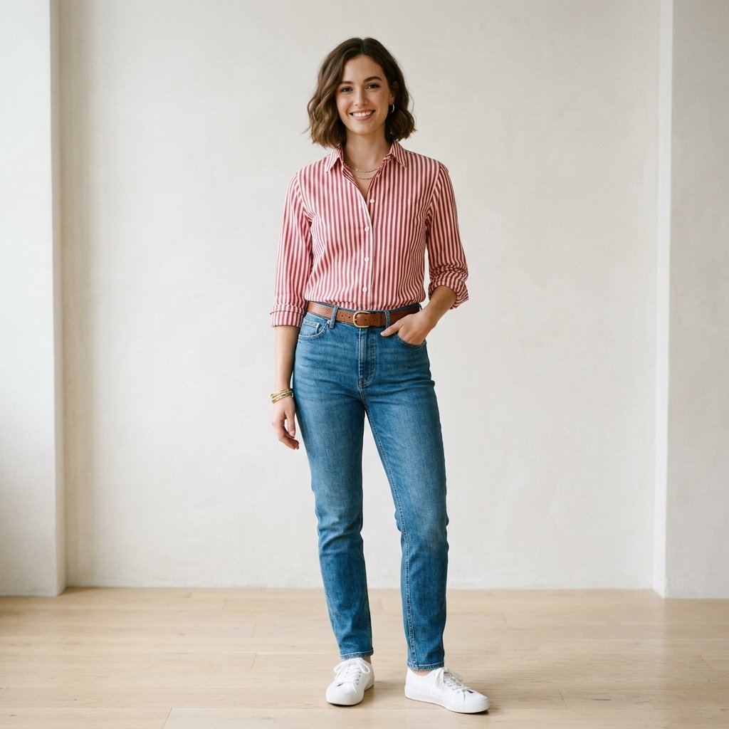 Red and White Striped Shirt Idea