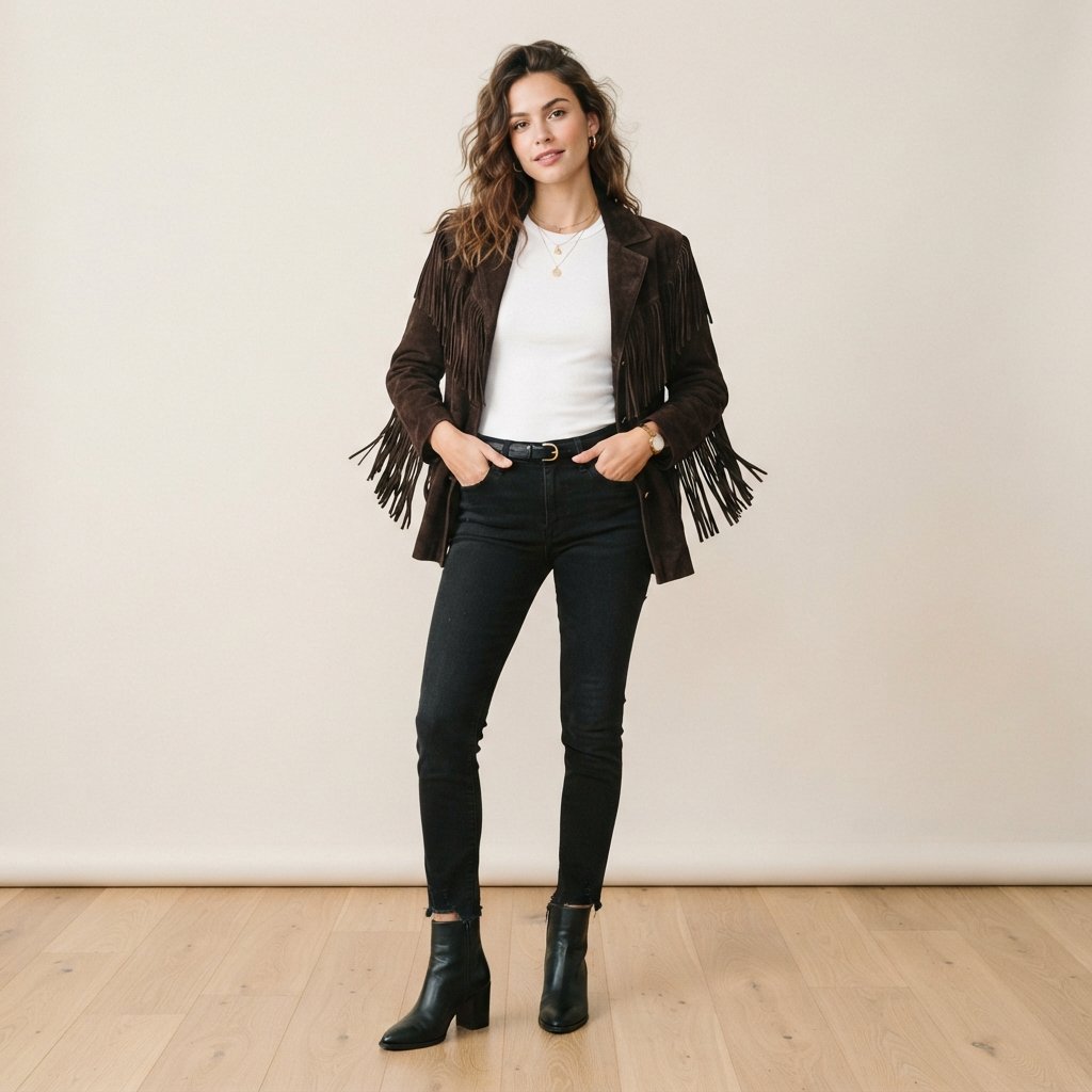 Cowgirl Outfit Ideas: 31 Ways to Style Your Western Look 4 Fringe Jacket Outfit Ideas