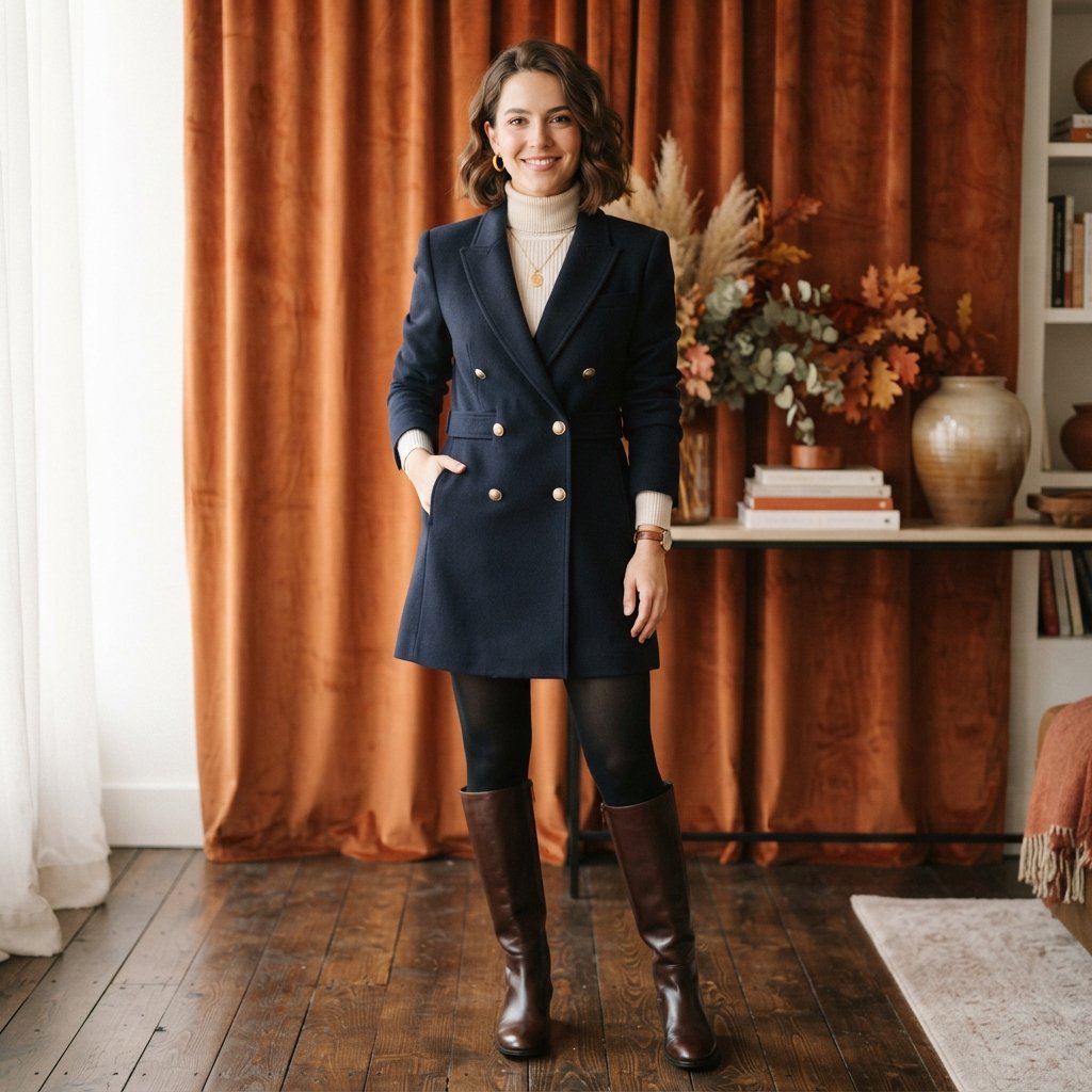 Blazer Dress with Turtleneck Ideas