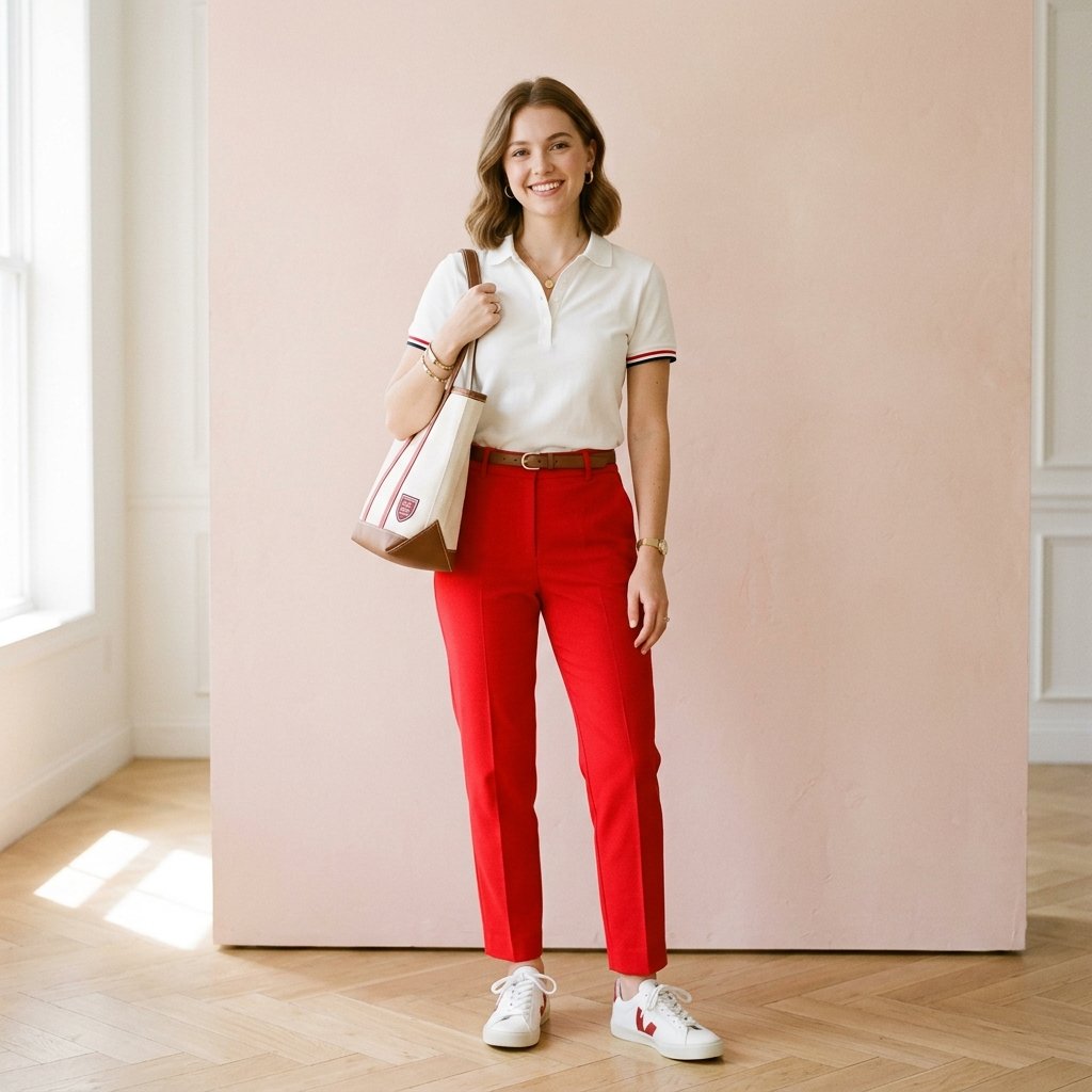 Red and White Outfit Ideas Preppy