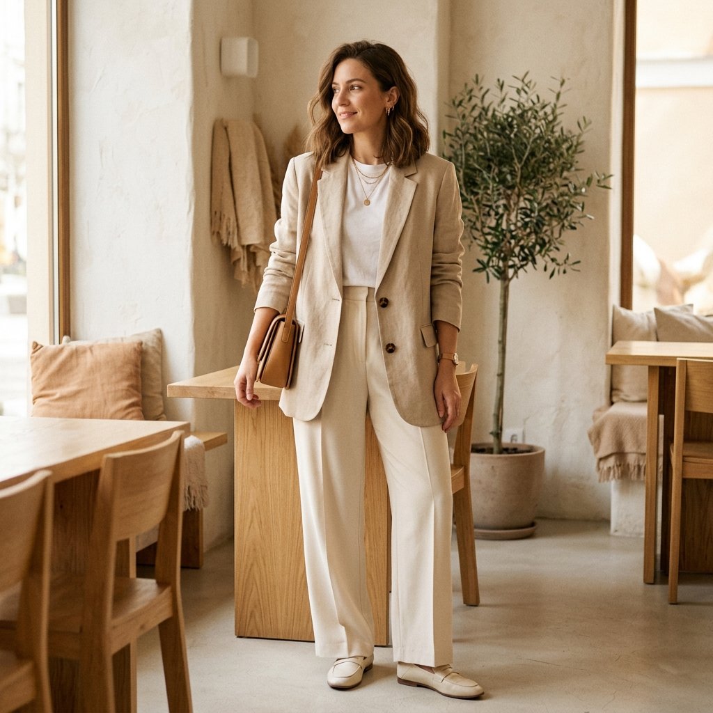 Beige Blazer Outfit Ideas