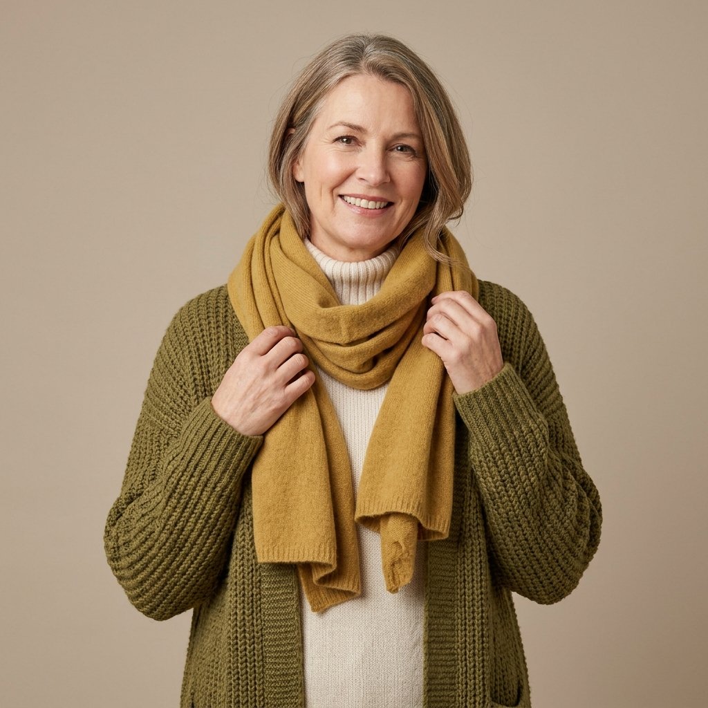 Cardigan Layered with Scarf Ideas