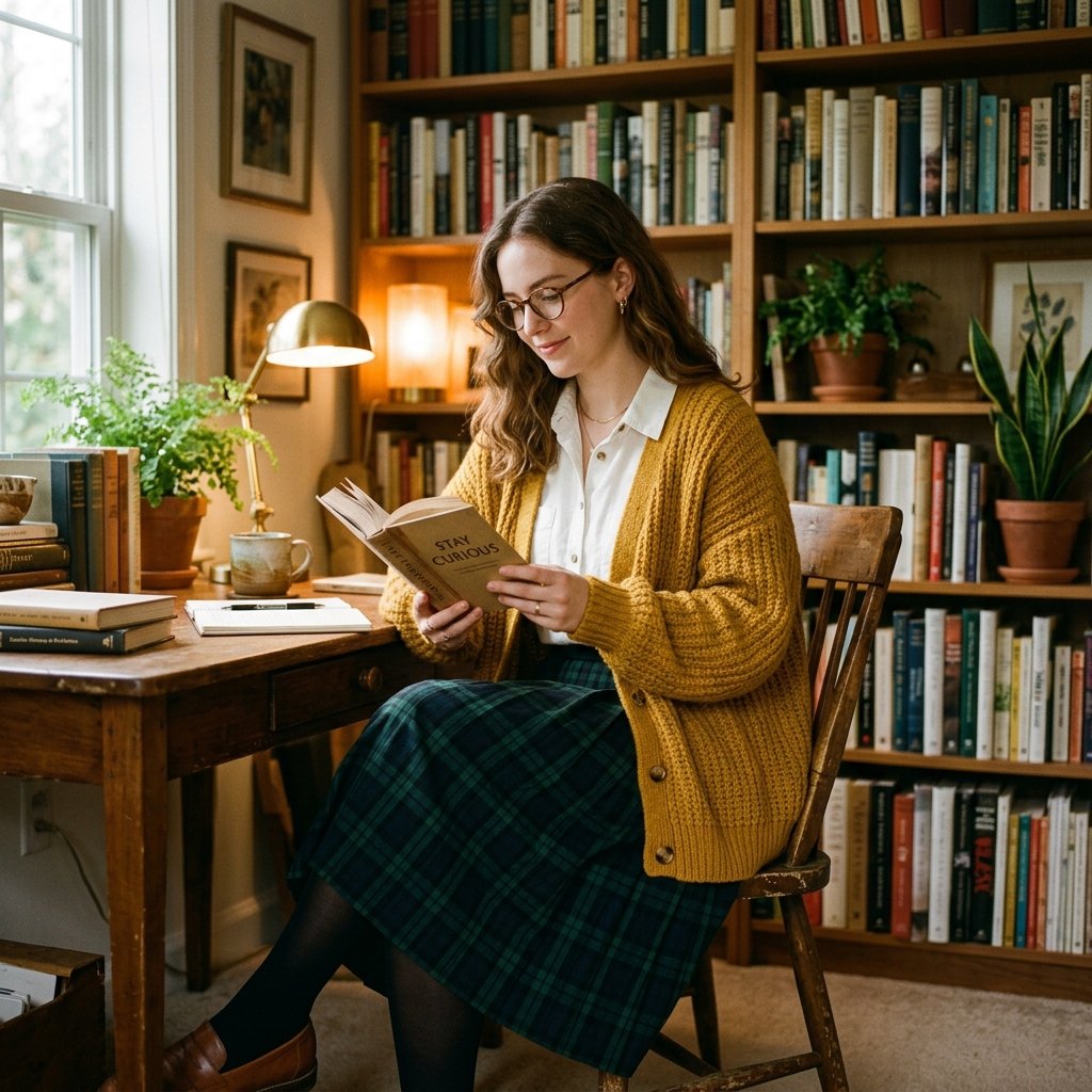 32 Dark Academia Outfits Ideas for a Timeless, Bookish Wardrobes 12 Cardigan Layering Ideas
