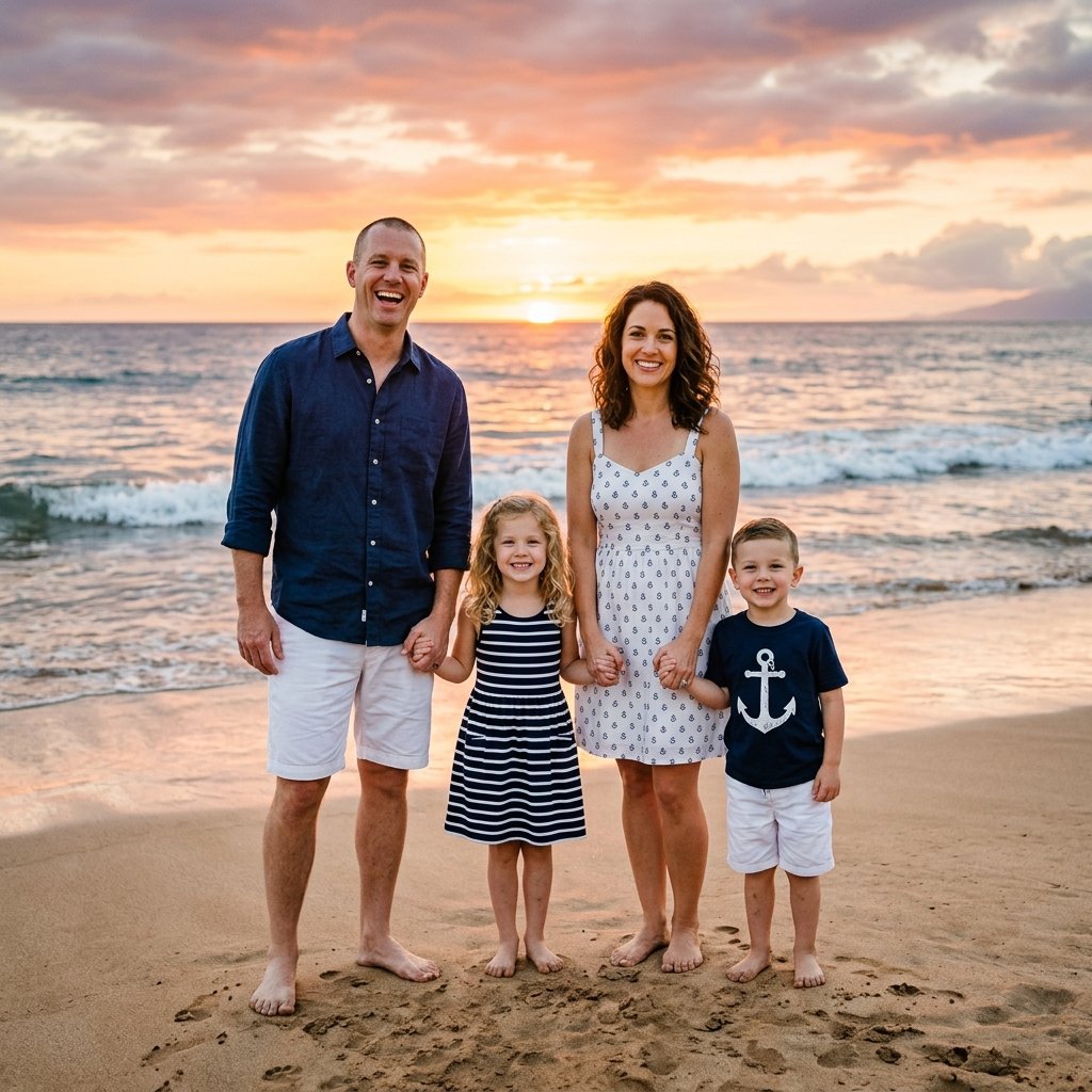 Family Matching Beach Outfits Ideas