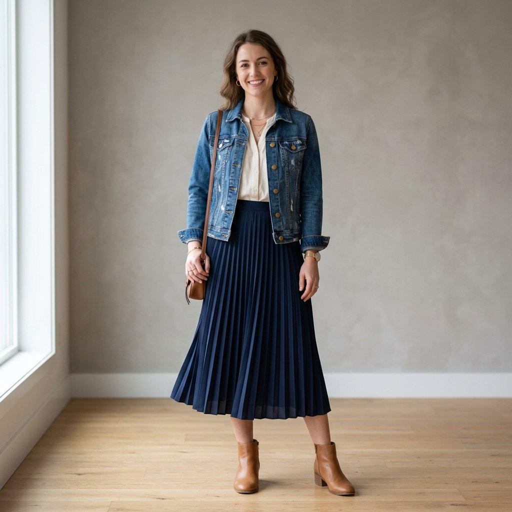 Jean Jacket and Skirt Outfit Ideas
