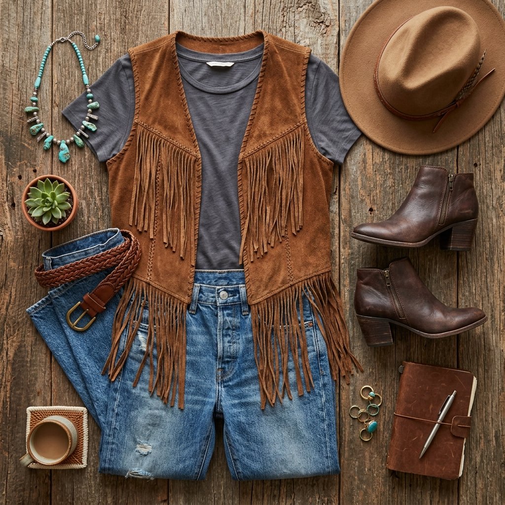 Fringe Vest Outfit Ideas