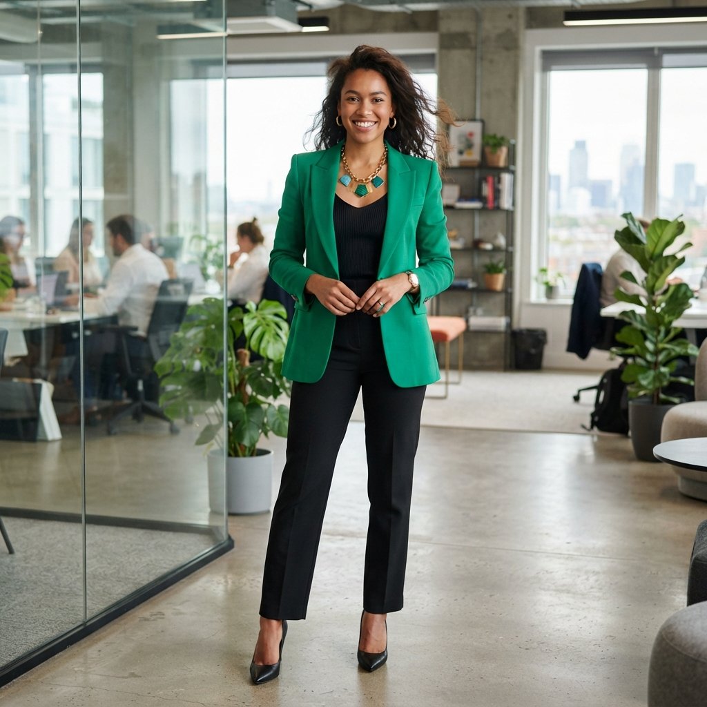 Bold Color Office Outfit