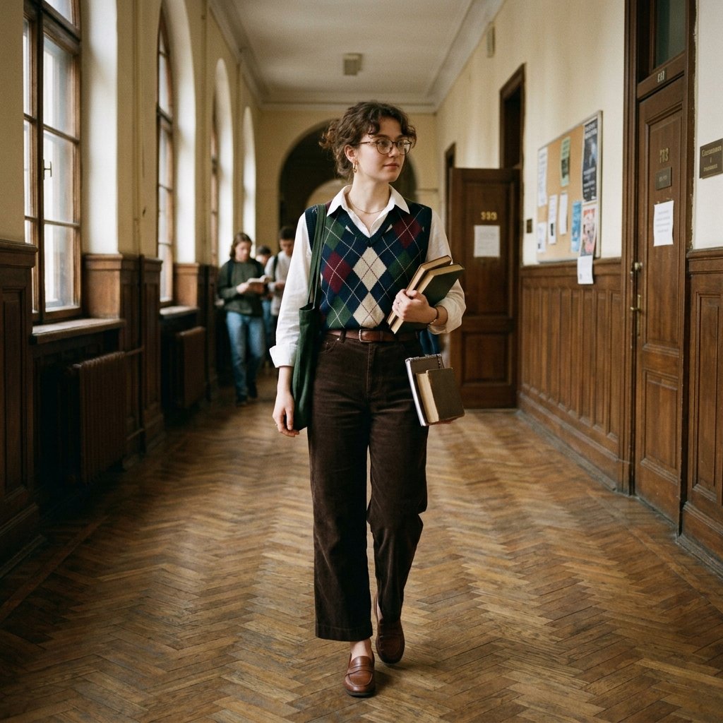32 Dark Academia Outfits Ideas for a Timeless, Bookish Wardrobes 9 Knit Vest Layering Ideas
