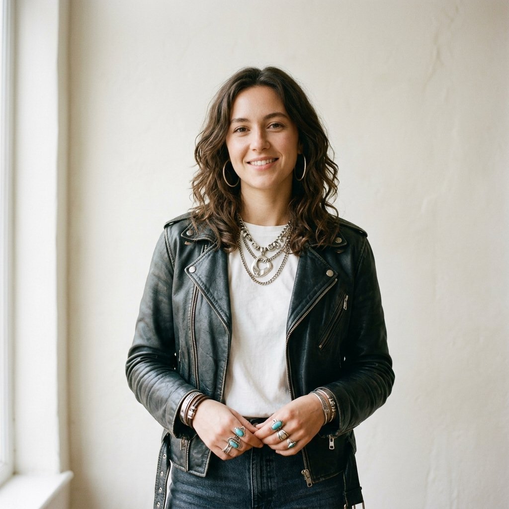 Leather Jacket and White Tee Outfit Ideas