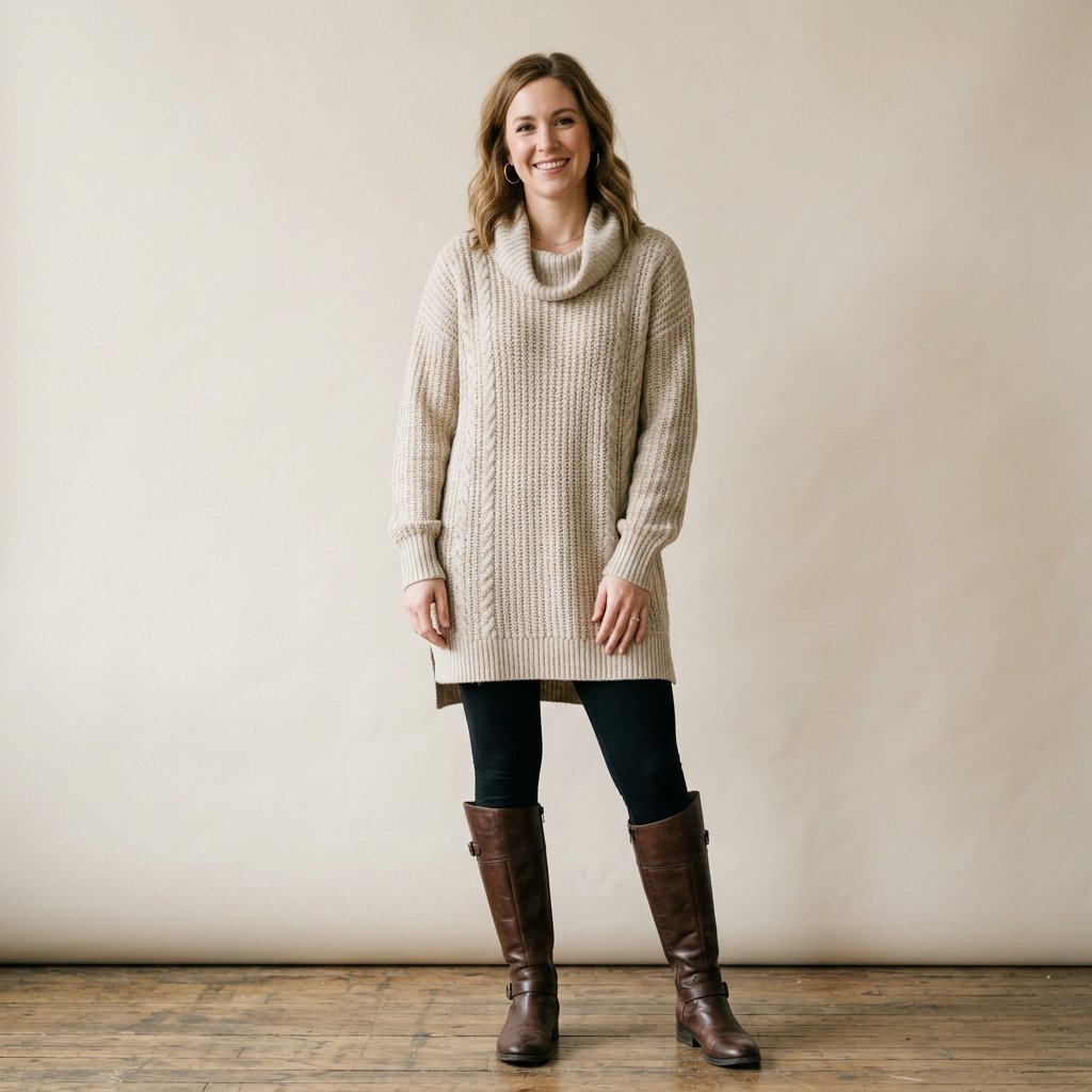 32 Cozy Leggings Outfits for Every Season 14 Leggings Outfits with Long Tunic Sweater Ideas