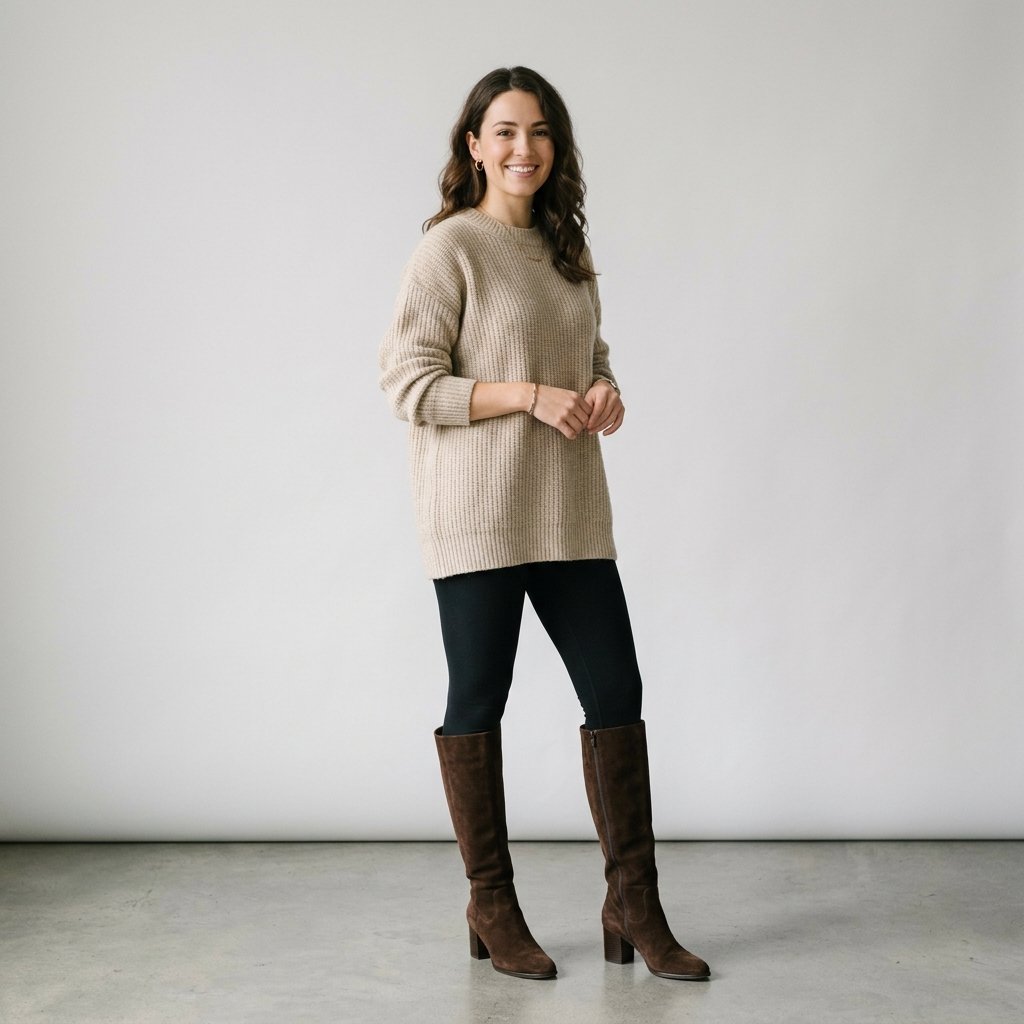 32 Cozy Leggings Outfits for Every Season 18 Leggings Outfits with Knee High Boots Ideas