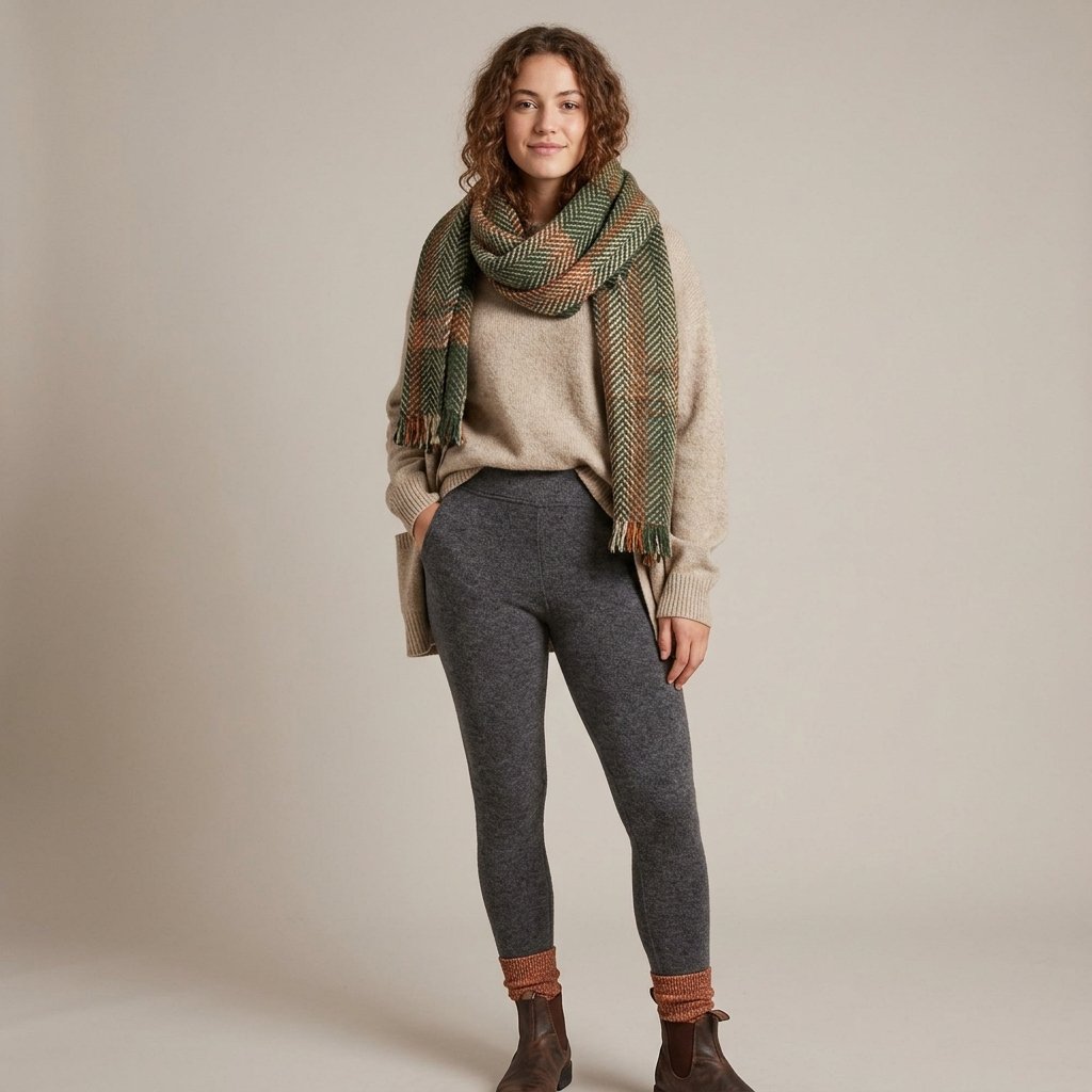 32 Cozy Leggings Outfits for Every Season 22 Leggings with Scarf Layering Ideas
