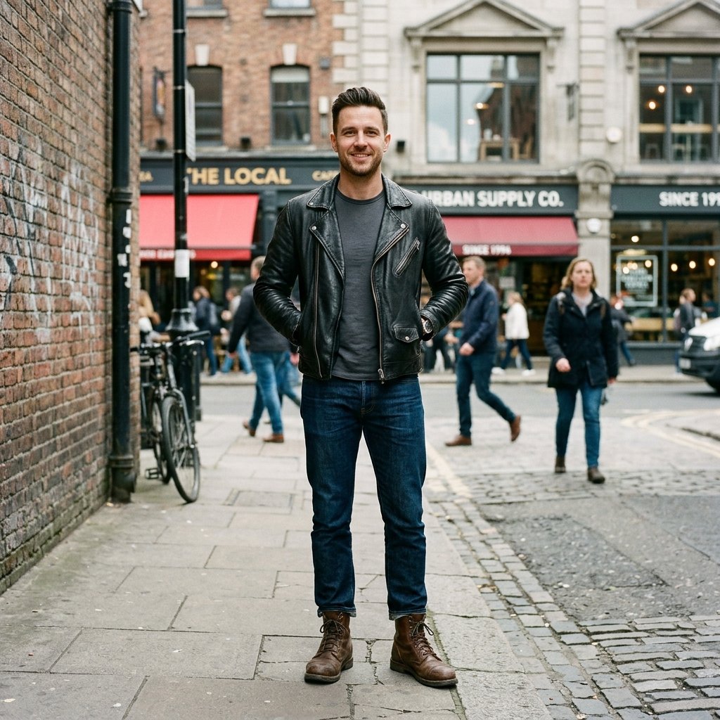 Mens Leather Jacket Outfit Ideas