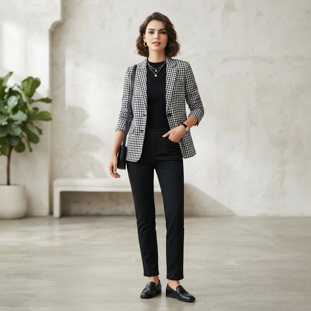 Checkered Blazer Outfit Ideas
