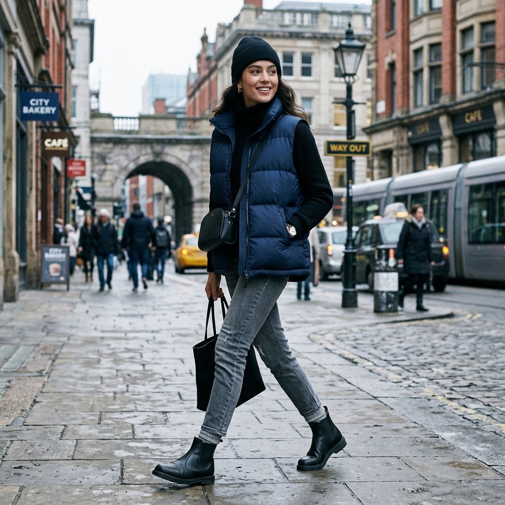 32 Best Casual Winter Outfits Ideas for a Cozy & Stylish Look 5 Puffer Vest Styling Idea