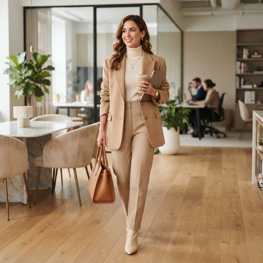 Neutral Tone Office Outfit 