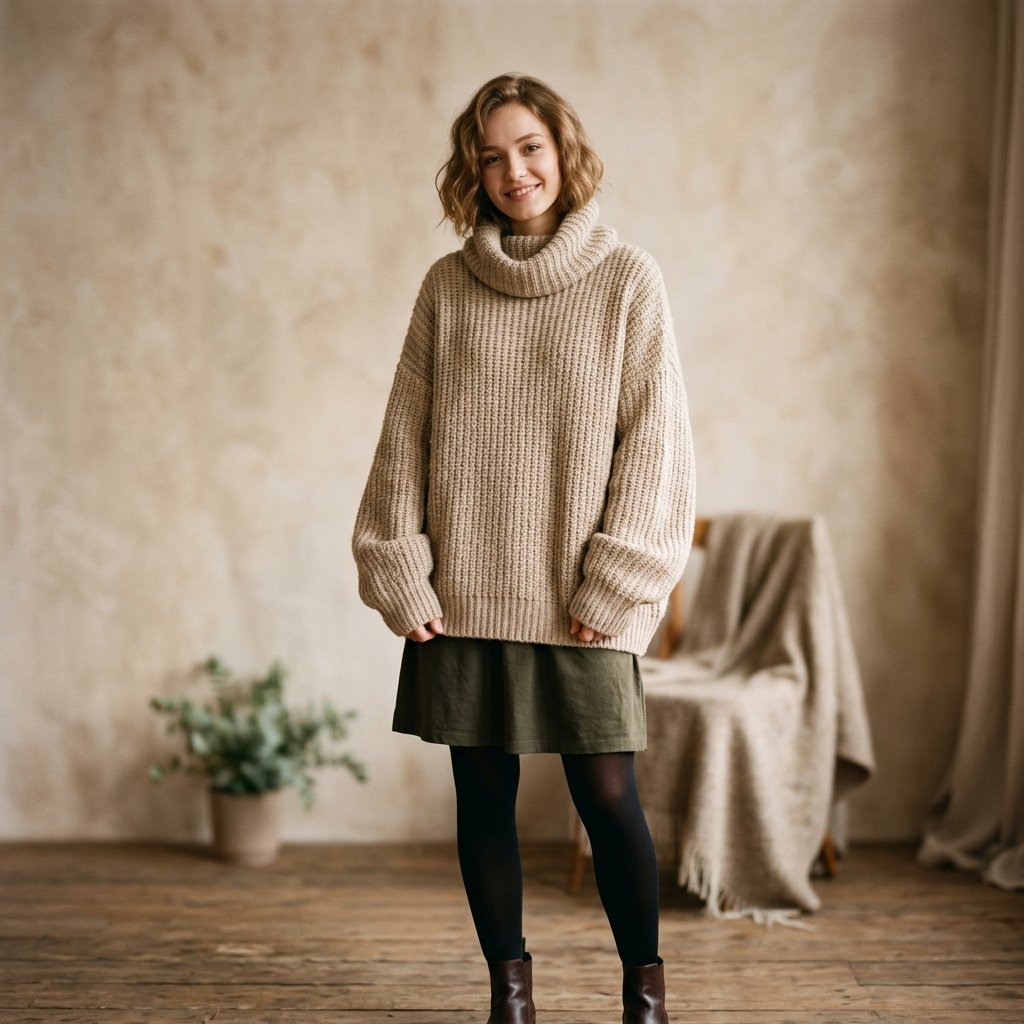 32 Sweater Over Dress Ideas: A Complete Style Guide 25 Oversized Turtleneck Over Mini Dress