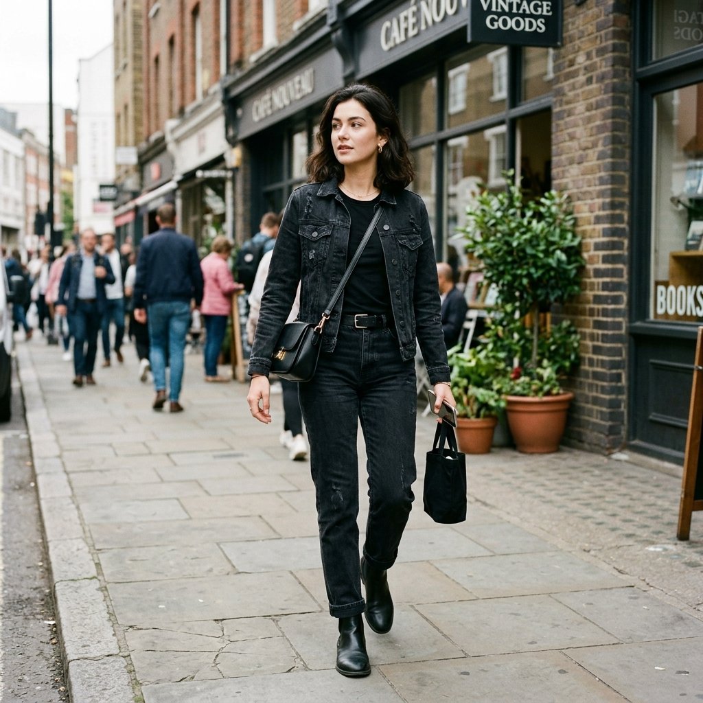 All Black Outfit Ideas With Denim