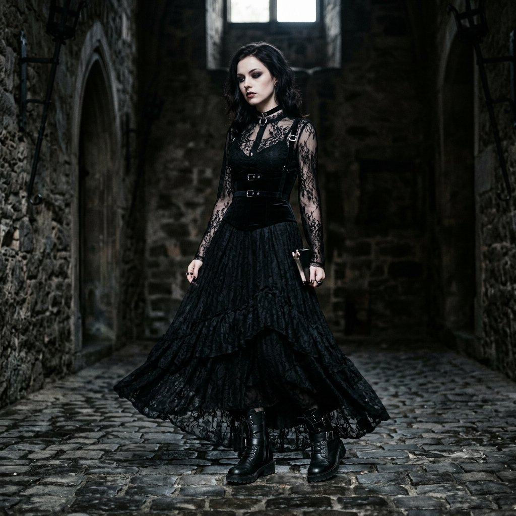 All Black Gothic Outfit Ideas