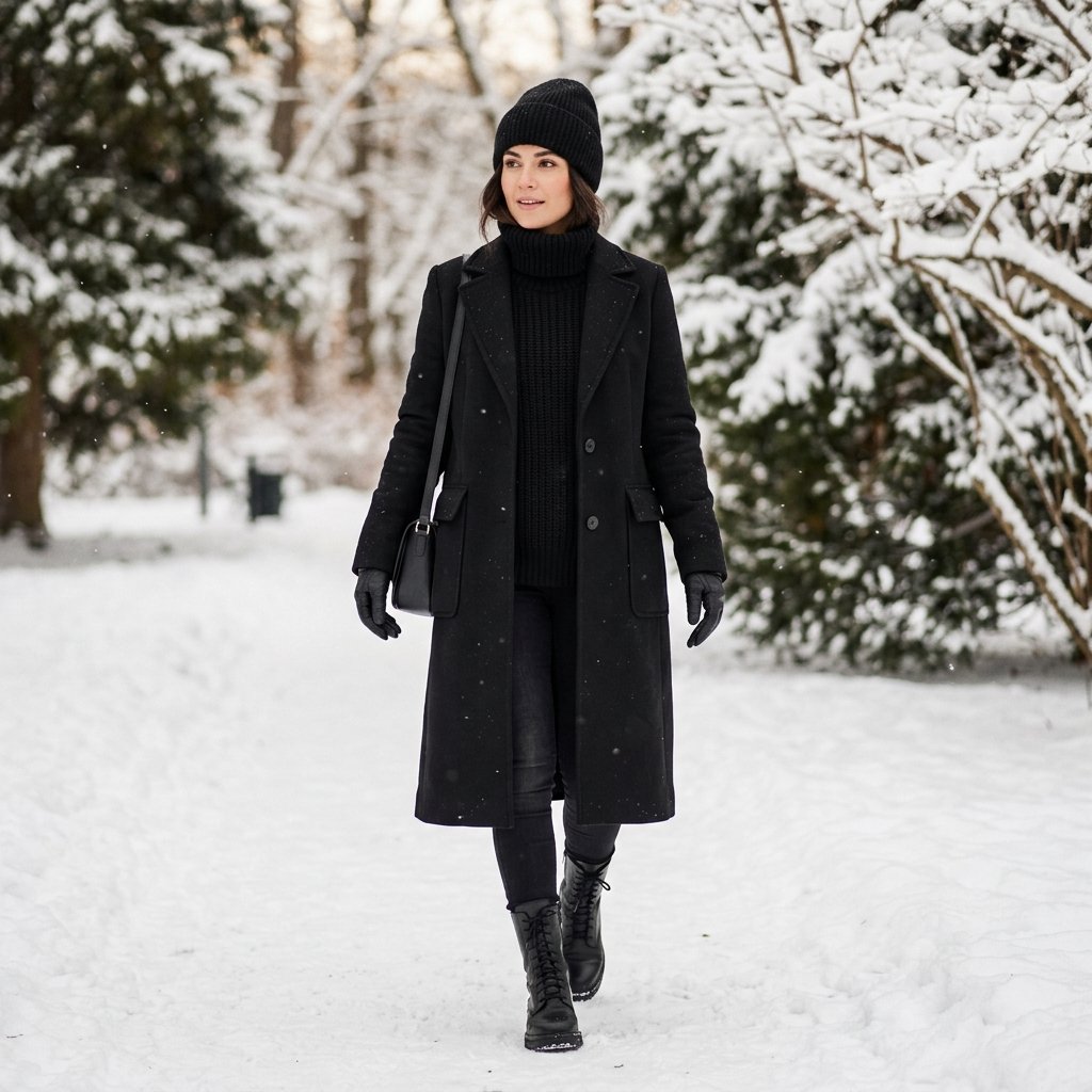 Winter All Black Outfits