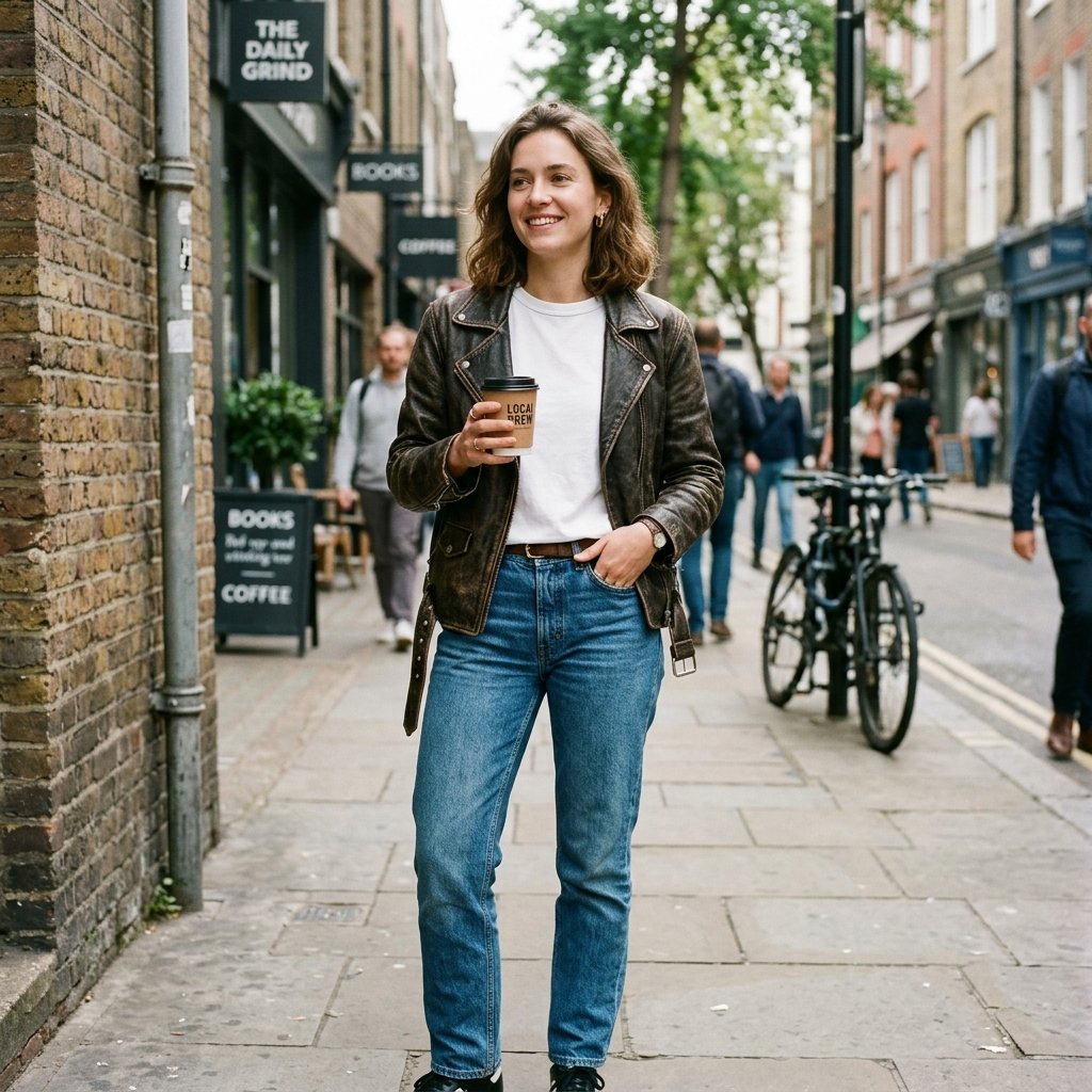 Casual Leather Jacket Outfit Ideas