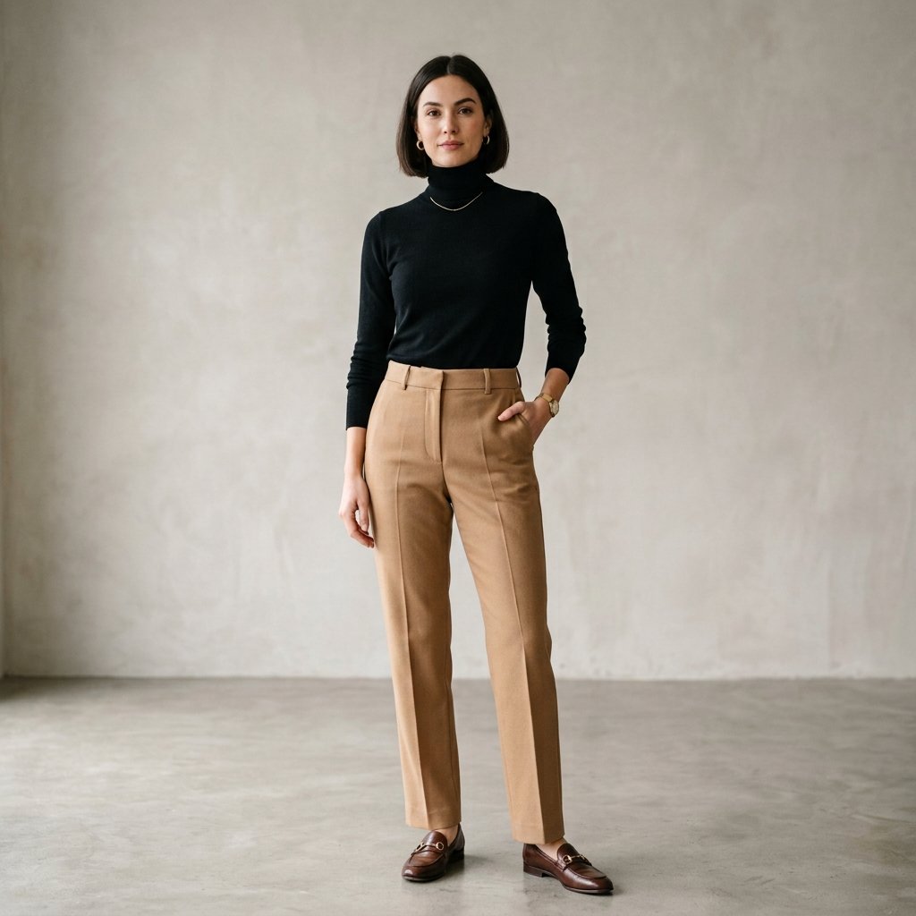 32 Best Casual Winter Outfits Ideas for a Cozy & Stylish Look 6 Turtleneck and Trousers Idea