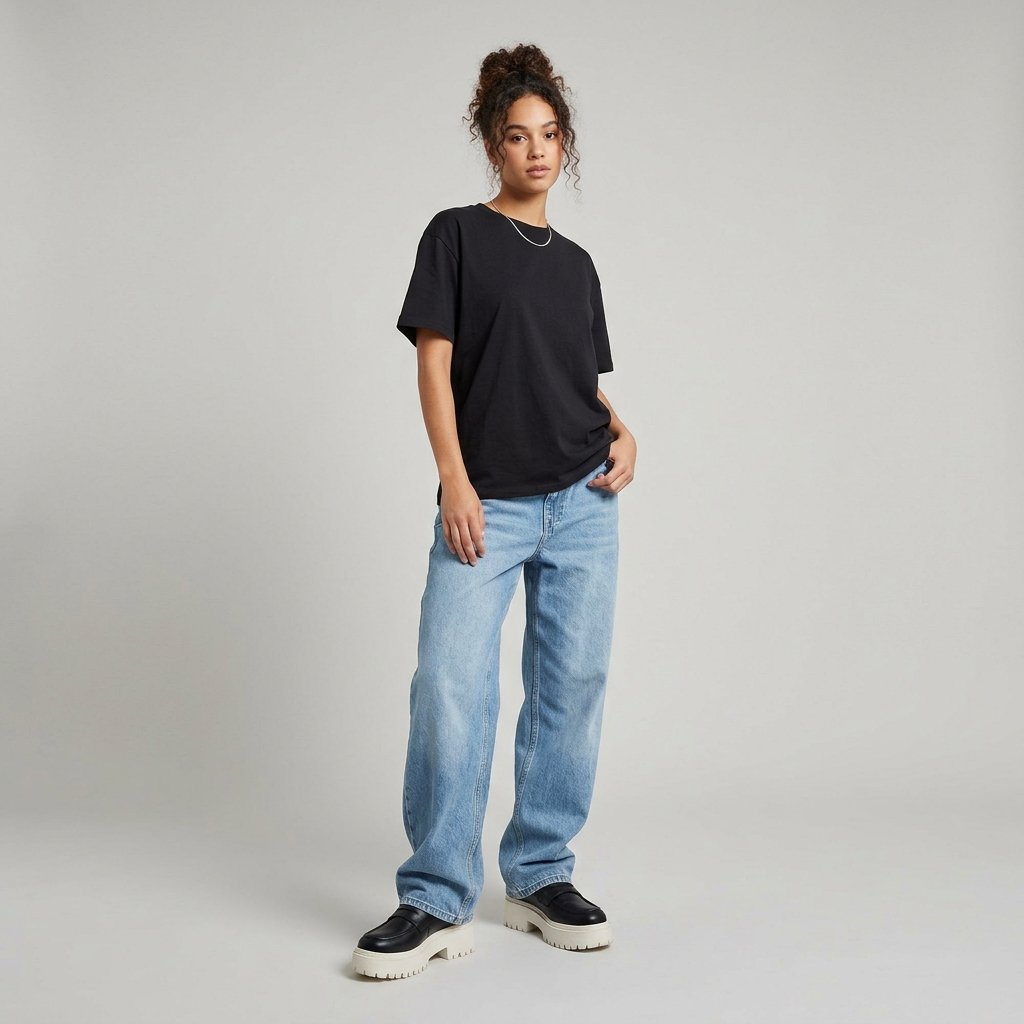 32 Baggy Jeans Outfits Ideas: Chic Ways to Look Effortlessly Trendy 23 Baggy Jeans with Platform Shoes Ideas
