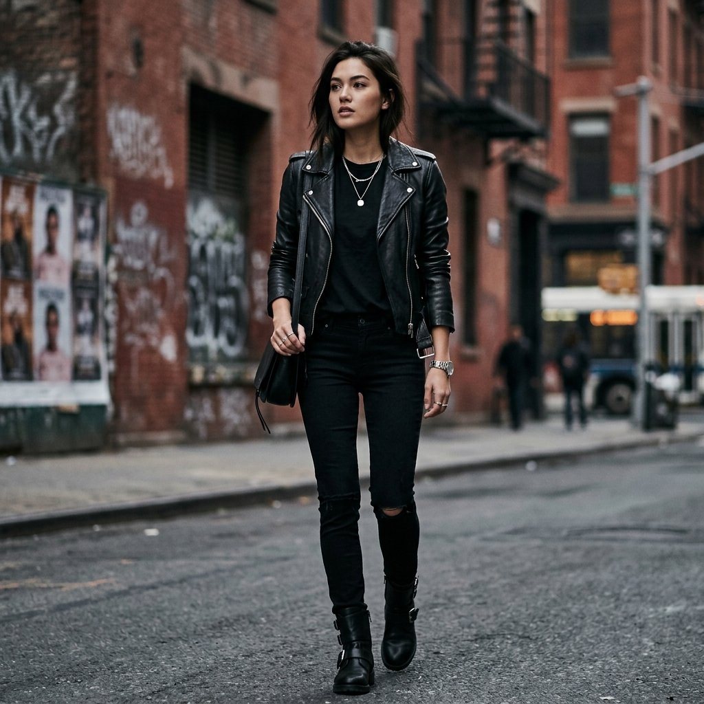 All Black Outfit Ideas With Leather