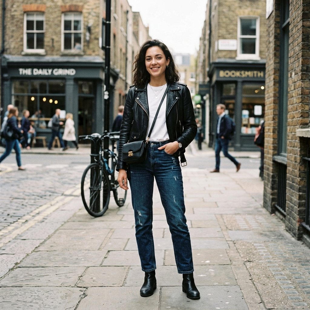 Classic Black Leather Jacket Outfit Ideas