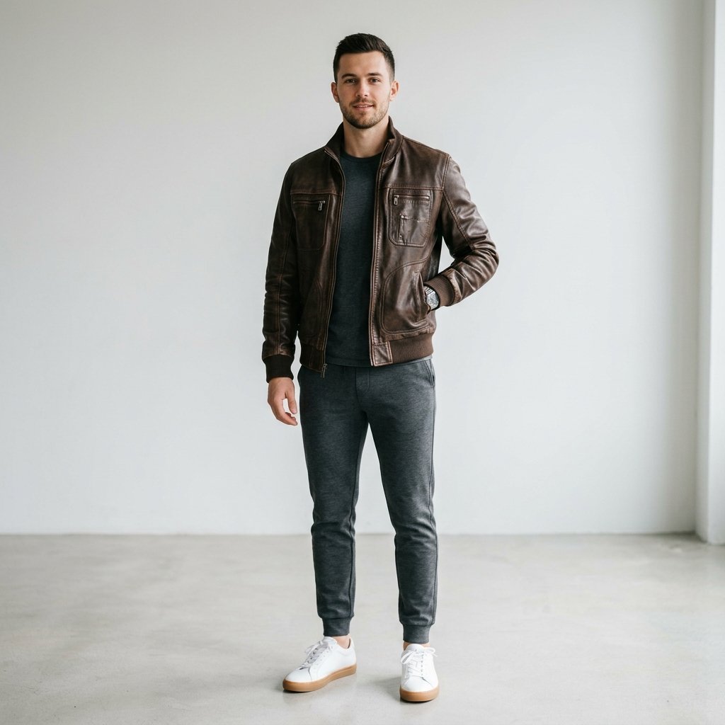 Bomber Leather Jacket Outfit Ideas