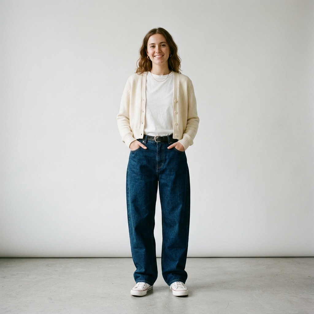 32 Baggy Jeans Outfits Ideas: Chic Ways to Look Effortlessly Trendy 12 Baggy Jeans with Cardigan Ideas