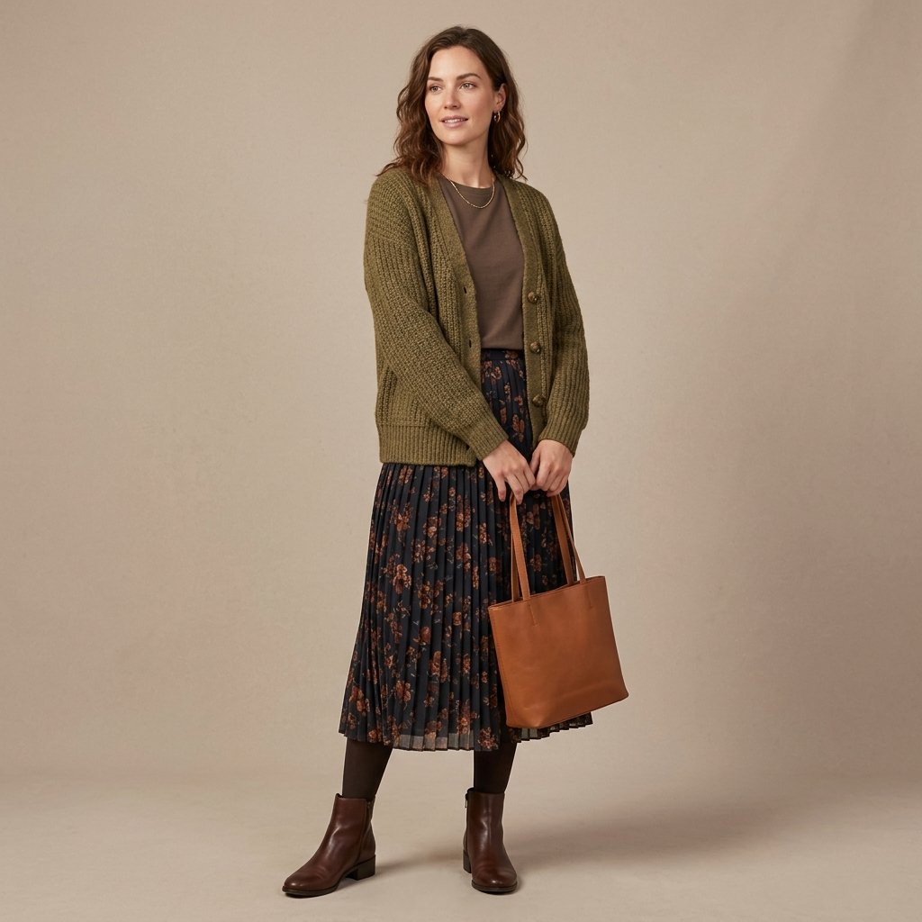 Cardigan Outfit Ideas with Ankle Boots