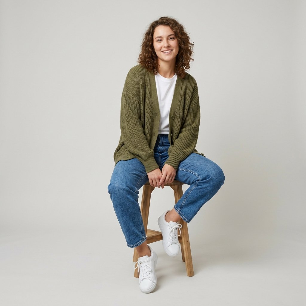Cardigan Outfit Ideas and Sneakers