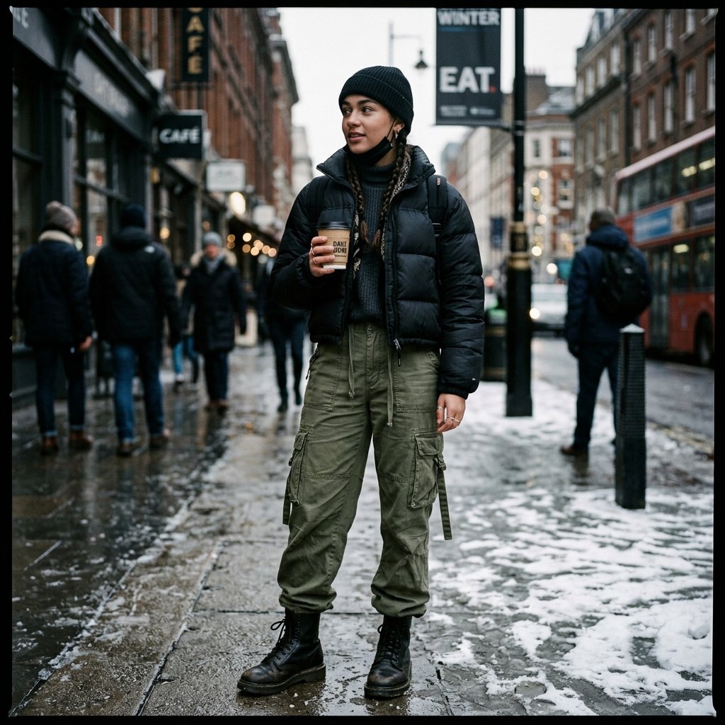 32 Best Casual Winter Outfits Ideas for a Cozy & Stylish Look 20 Cargo Pants Winter Idea