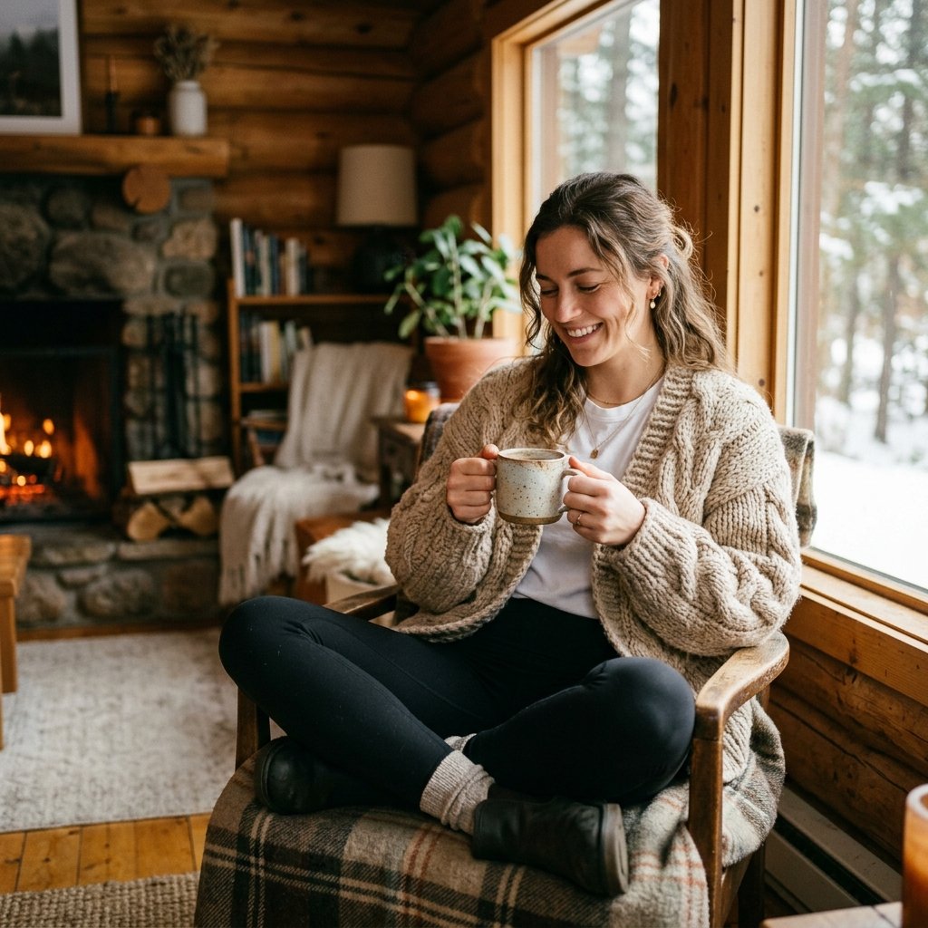 32 Best Casual Winter Outfits Ideas for a Cozy & Stylish Look 3 Chunky Knit Cardigan Idea