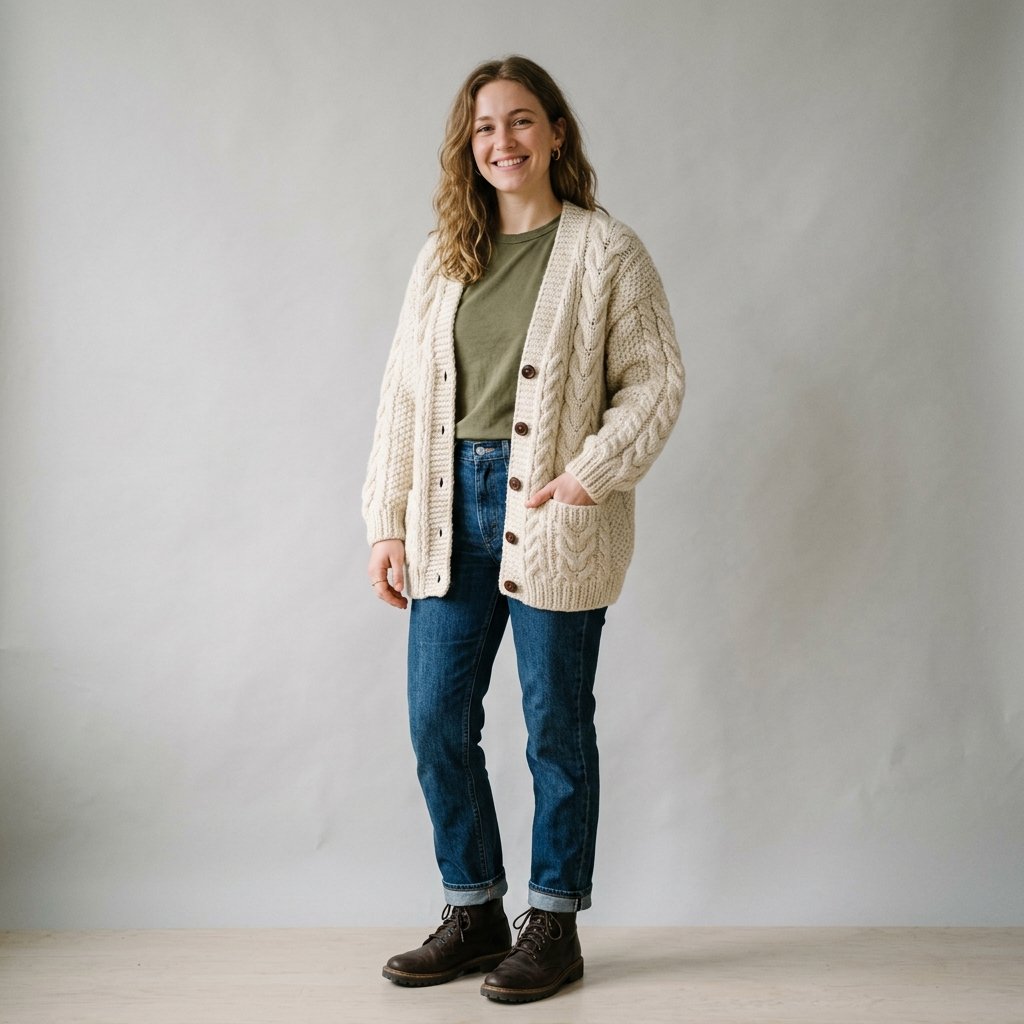 Chunky Knit Cardigan Outfit Ideas