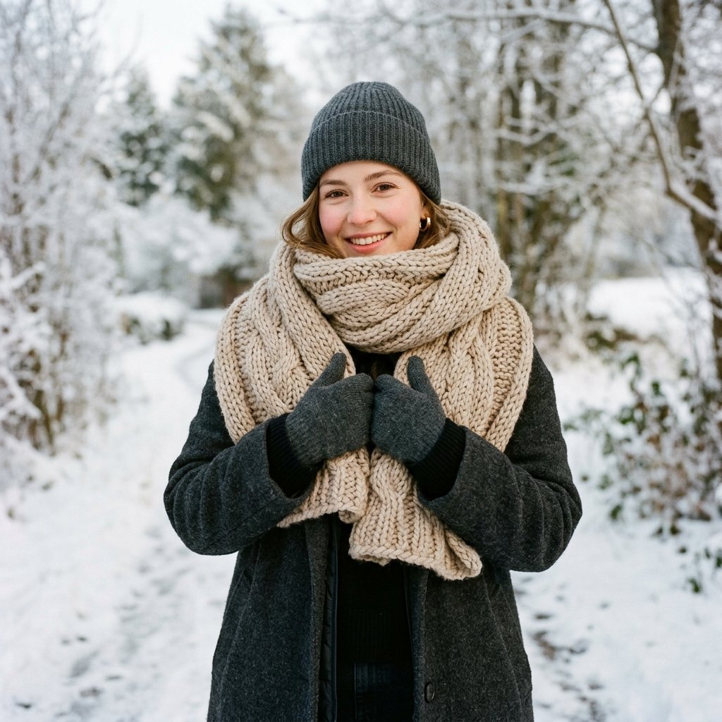 32 Best Casual Winter Outfits Ideas for a Cozy & Stylish Look 21 Chunky Scarf Styling Idea