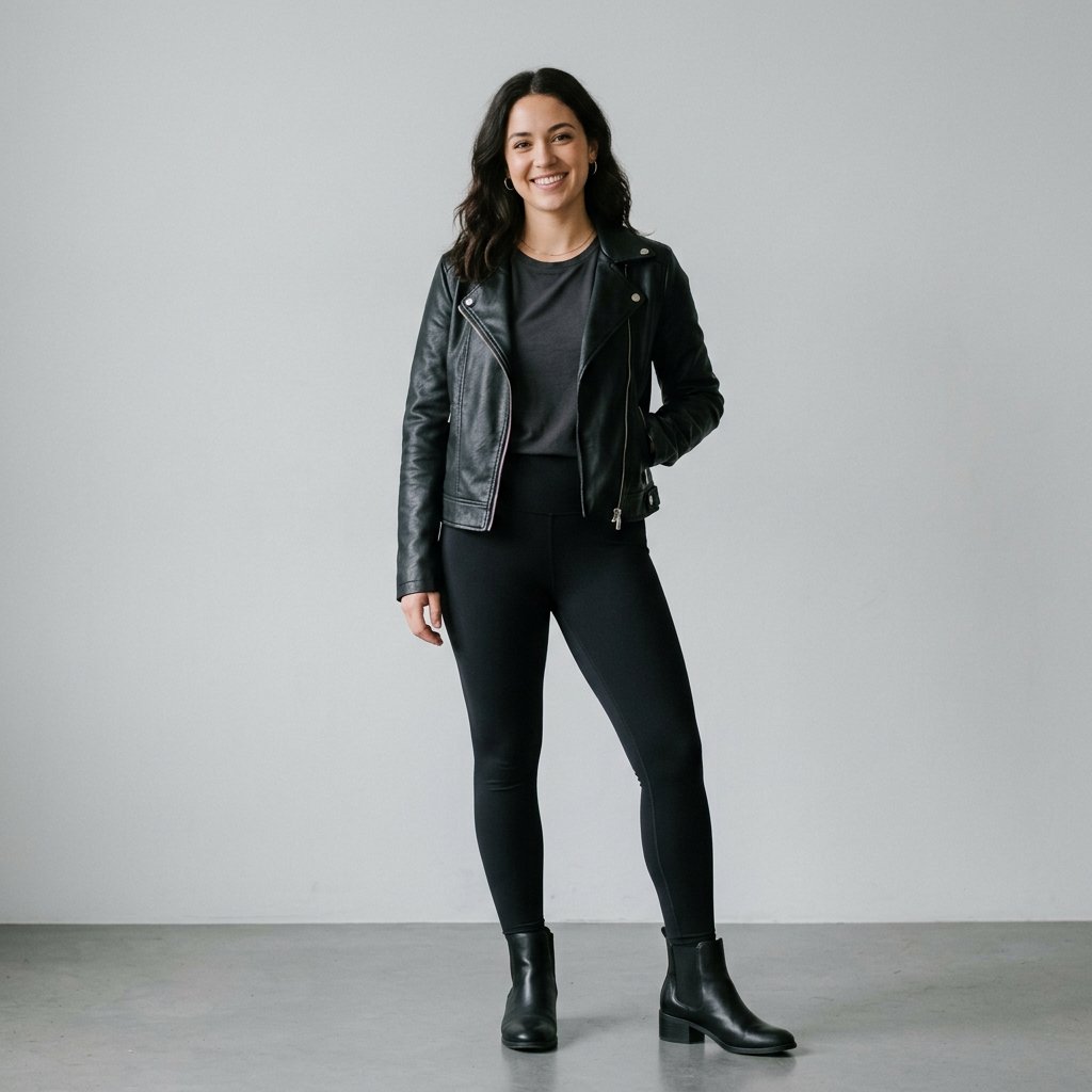 32 Cozy Leggings Outfits for Every Season 26 Leggings with Faux Leather Jacket Ideas