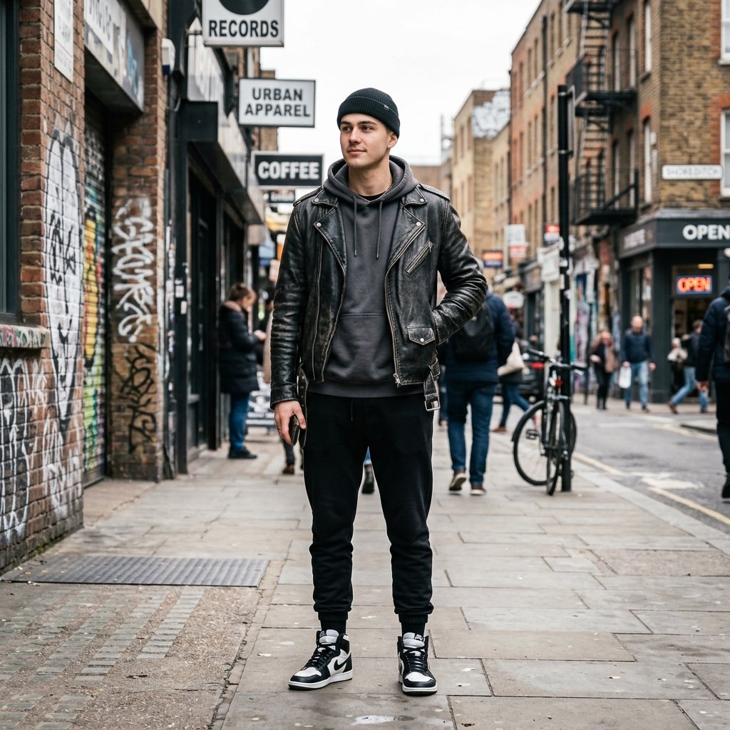 Leather Jacket and Hoodie Outfit Ideas
