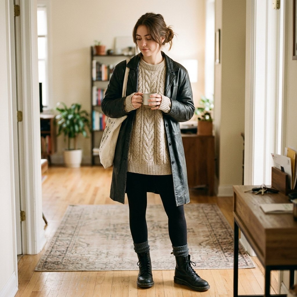 Leather Jacket and Leggings Outfit Ideas
