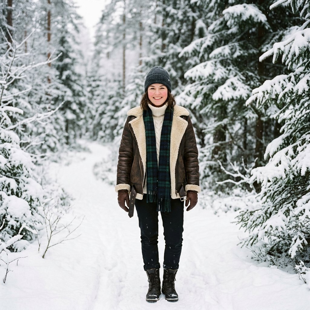 Winter leather jacket outfits