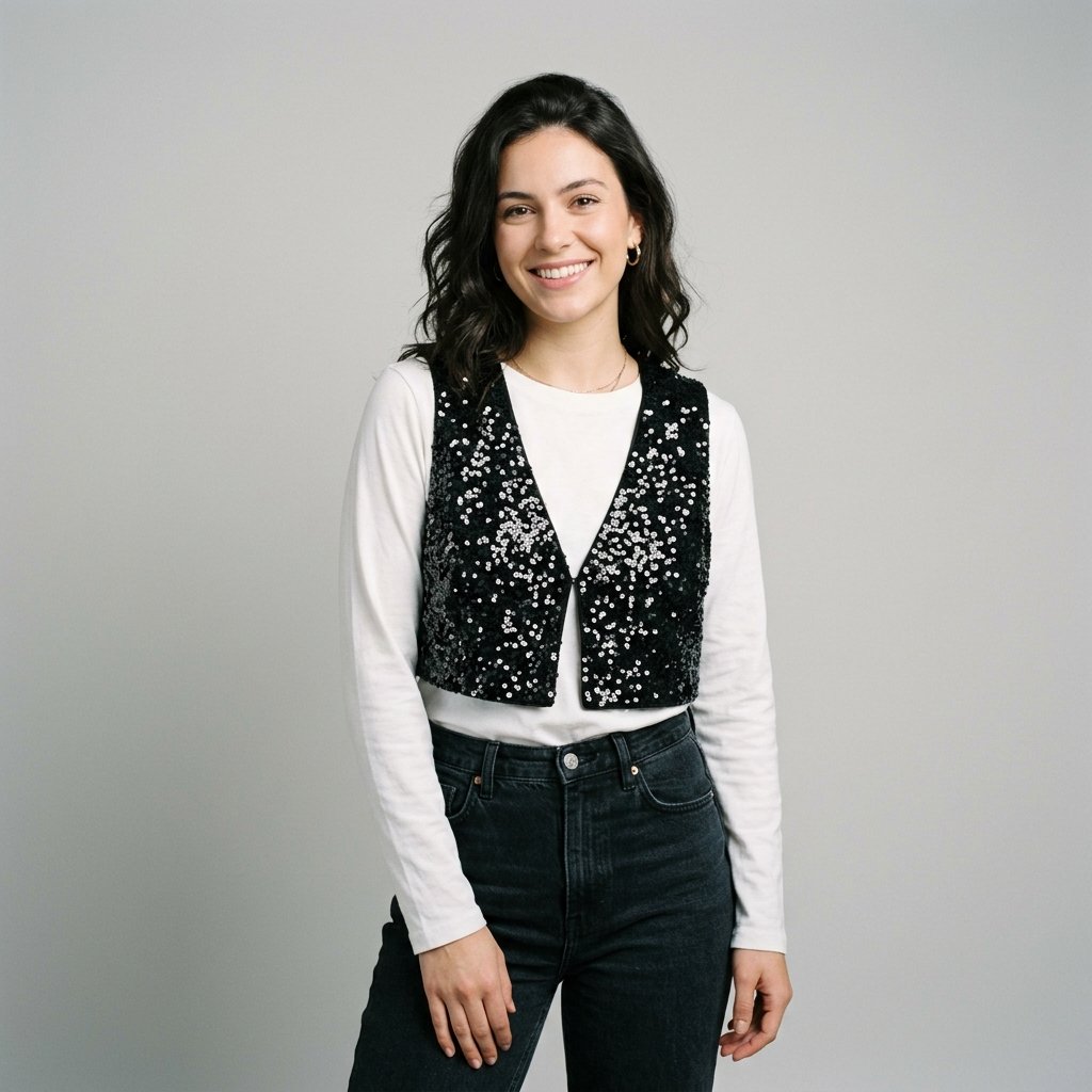 Cropped Sequin Vest Ideas