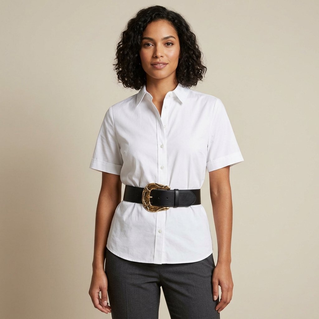 32 Stylish White Shirt Outfits for Every Occasion 13 White Shirt with Statement Belt Ideas