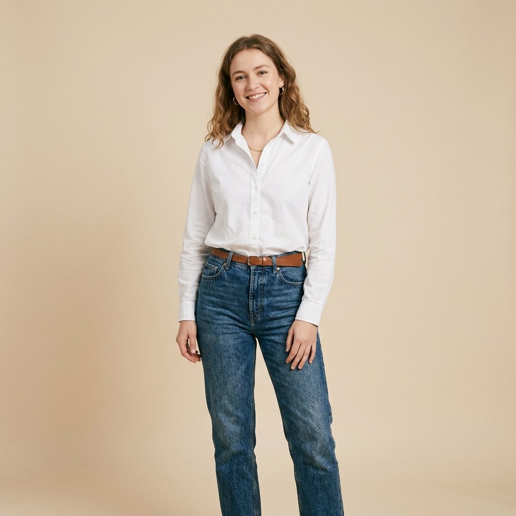 32 Stylish White Shirt Outfits for Every Occasion 17 White Shirt with High Waisted Jeans Ideas