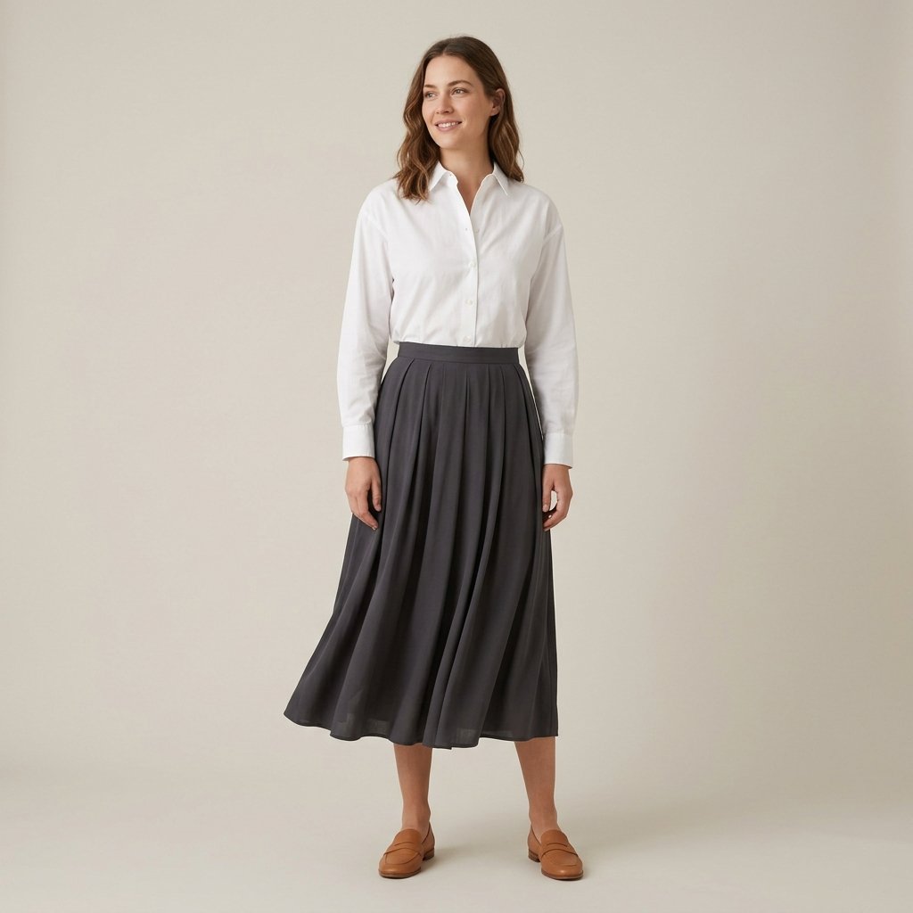 32 Stylish White Shirt Outfits for Every Occasion 20 White Shirt Outfits with Midi Skirt Ideas