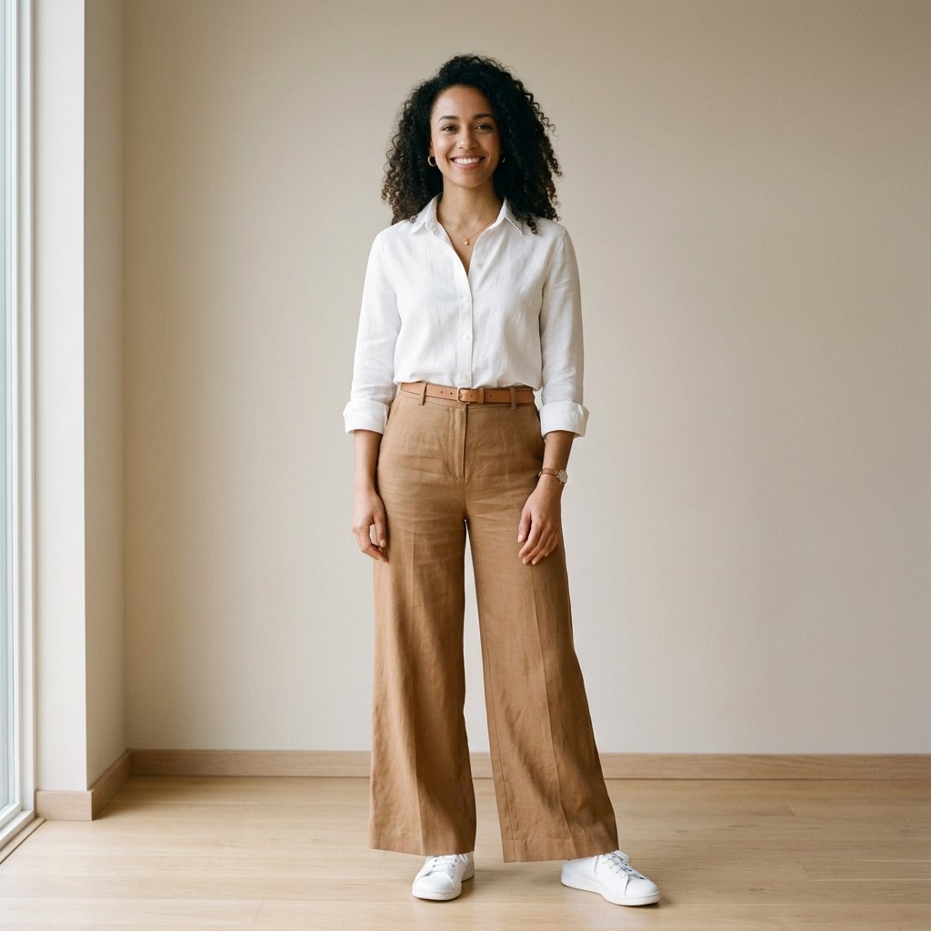 32 Stylish White Shirt Outfits for Every Occasion 11 White Shirt Outfits with Wide Leg Pants Ideas