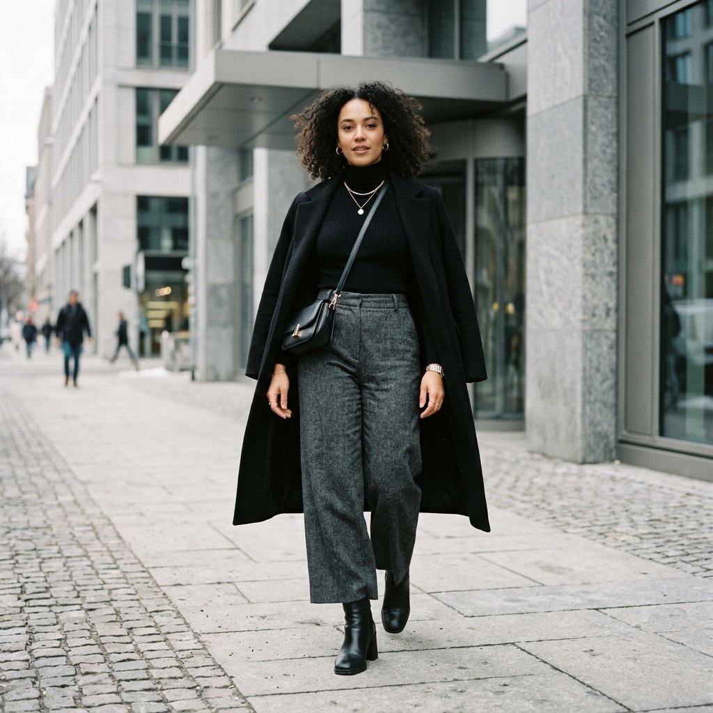 32 Best Casual Winter Outfits Ideas for a Cozy & Stylish Look 23 Wide-Leg Pants Winter Idea