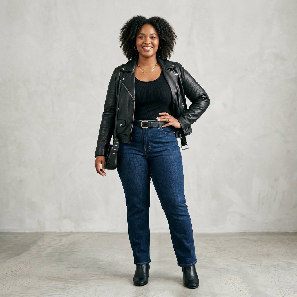 Plus Size Leather Jacket Outfit Ideas